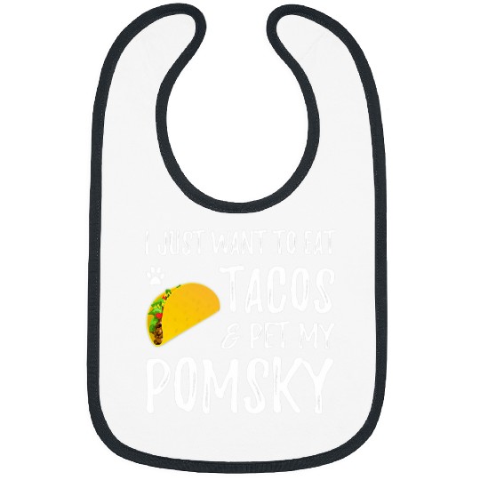 Pomsky Taco Lover Cinco de Mayo Pomsky Dog Mom Bibs