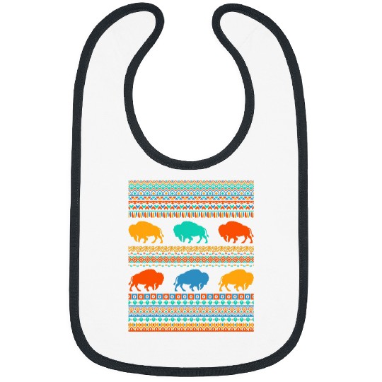 Native American Bison Animal Lover Tribal American Buffalo Bibs