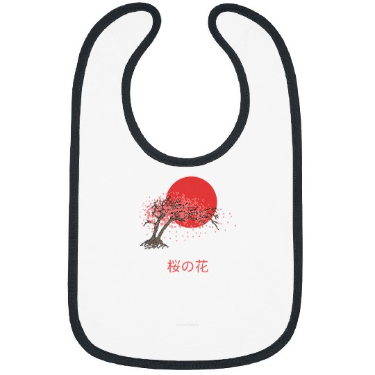 Japan Art Print Harajuku Cherry Blossom Vaporwave Aesthetic Bibs
