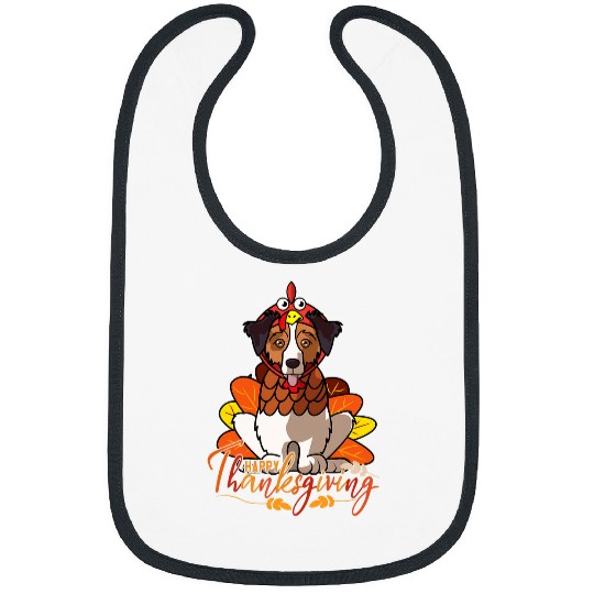 Discover Happy Thanksgiving Australian Shepherd Aussie Dog Dog Bibs