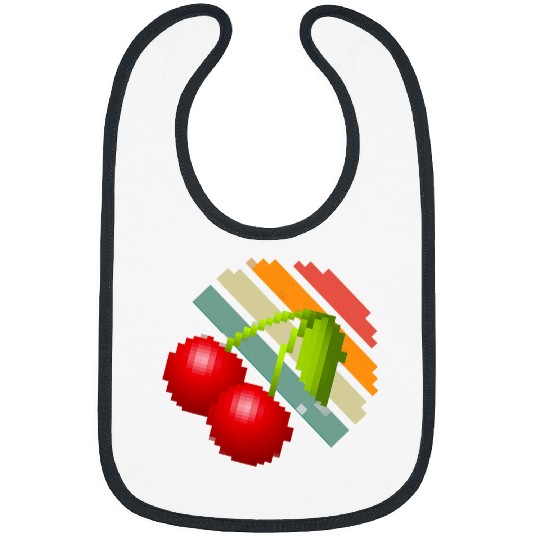 Discover Pixel cherry art retro and vintages men women kids Bibs