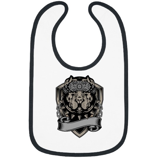 Pit Bull Terrier Dog Wearing A Bandana Bibs