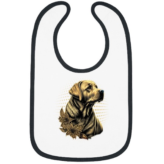 Discover Labrador Lab Dog Yellow Golden Labrador Cute Drawn Lab Dog 3 Bibs
