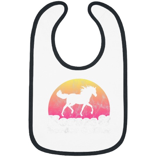 Horse and Border Collie Women or Girls Horses Border Collies Bibs