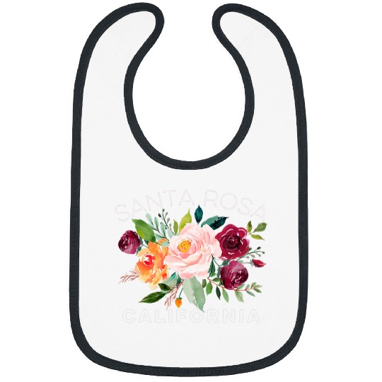 Santa Rosa californias Watercolor Style Rose Floral Gardener Bibs