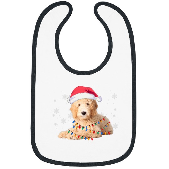 Dog Goldendoodle Christmas Shirt Santa Hat Lights Pajama Gifts Bibs