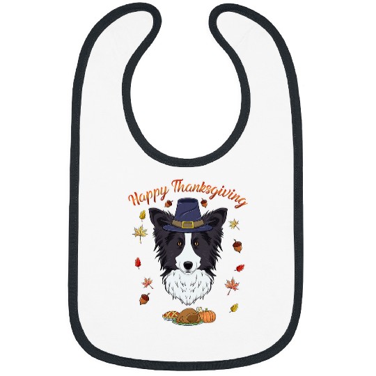 Discover Happy Thanksgiving I Dog Lover I Border Collie Bibs