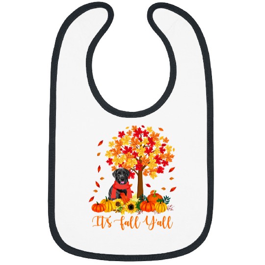 Labrador Lab Dog Its Fall Yall Labrador Black Lab Halloween Bibs