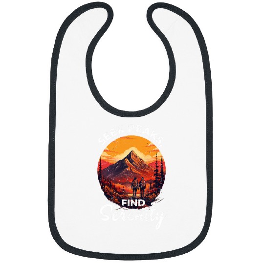 Seek peaks find serenity hiking nature camping quotes Bibs