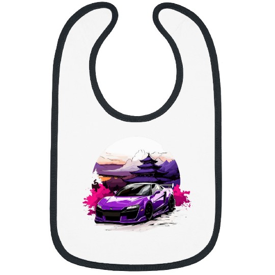 Purple NSX Temple View 20s JDM Japanese Art Car Tuning Bibs