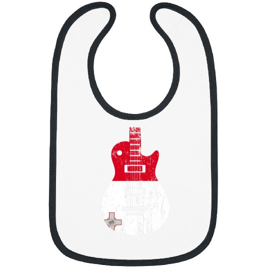 Guitarist Malta Flag Guitar Vintage Musician Guitar Bibs