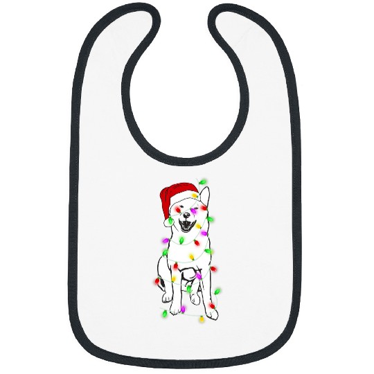 Dog Shiba Inu Christmas Santa Dog Tree Christmas Lights Xmas Bibs