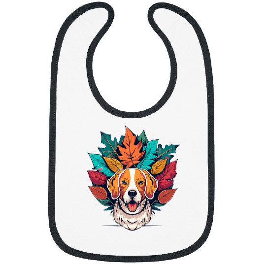 Hello Fall Autumn Leaf Funny Beagle Dog lovers Bibs