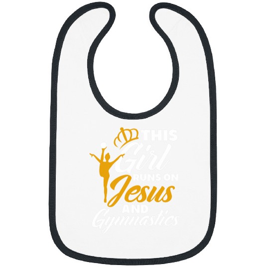 This Girl Runs On Jesus Gymnastics Christian Funny Gymnast Bibs