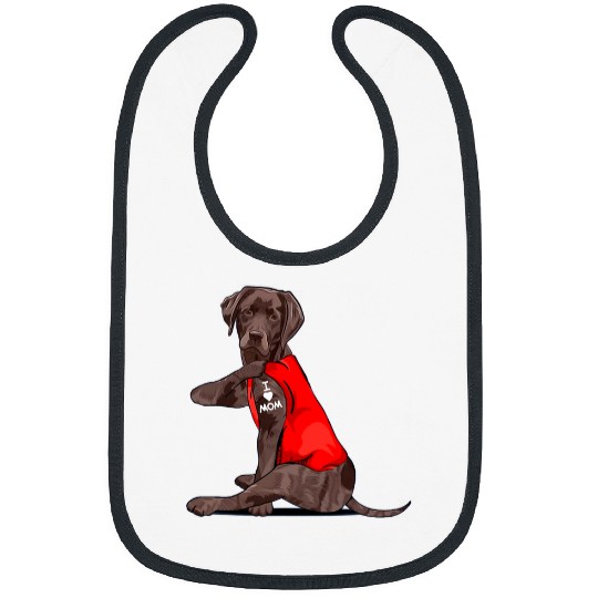 Labrador Lab Dog I Love Mom Tattoo labrador Lover Gift Bibs