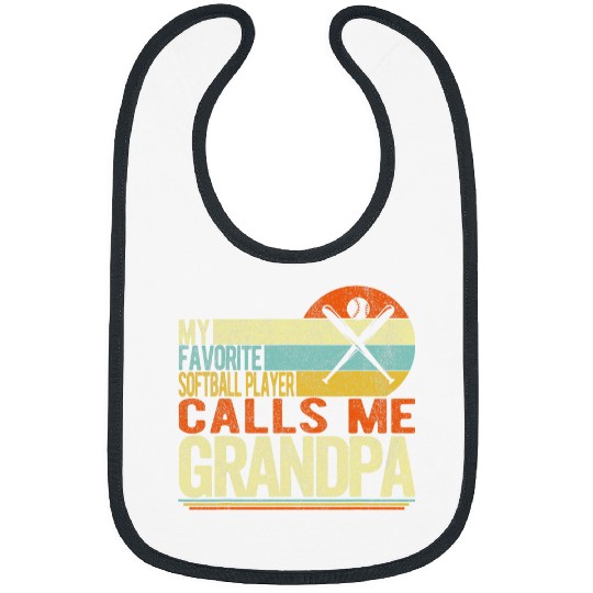 Discover My Favorite Softball Player Calls Me Grandpa Fathers Day Bibs