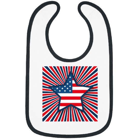 Red White And Blue Decorative Star Bibs