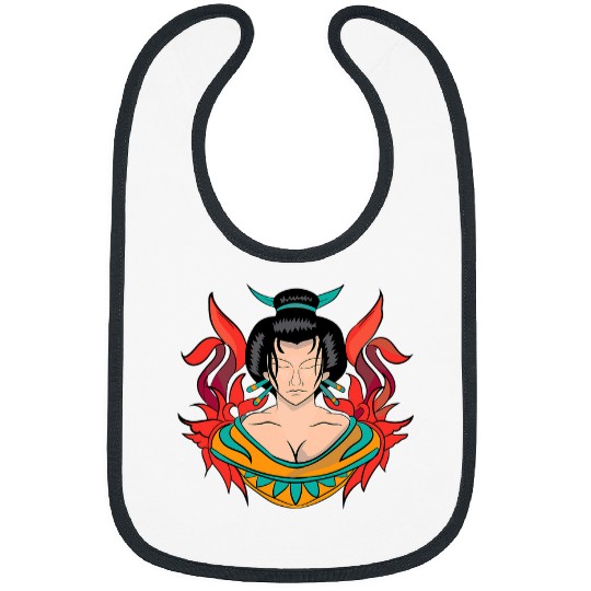 Japan Kawaii Geisha Japanese Anime Girl in Kimono Bibs
