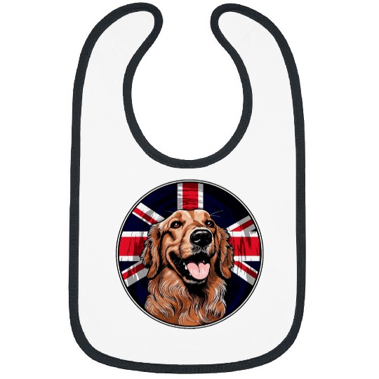 German Shepherd Funny Dog vintages Retro Great Britain Flag Bibs