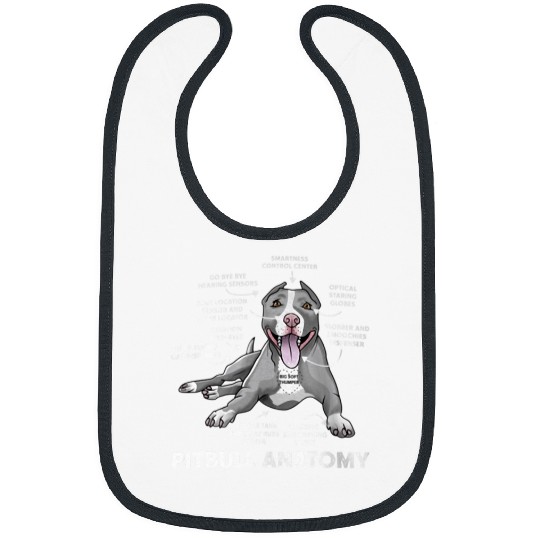 Pitbull Anatomy Funny BullDog Lover Dog Owner Bibs