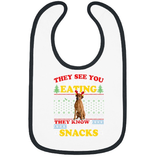 Rhodesian Ridgeback Ugly Christmas They See Youre Eating Bibs