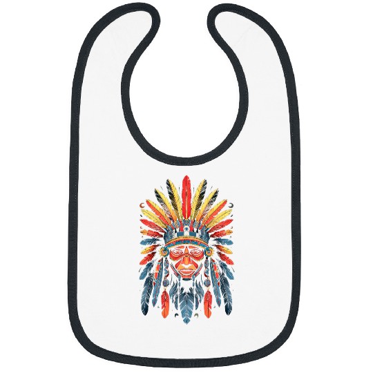 Native American Indian Design Warrior Native American 5 Bibs