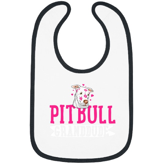 Pitbull Granddude Pit Bull Terrier Dog Pibble Fathers Day Bibs