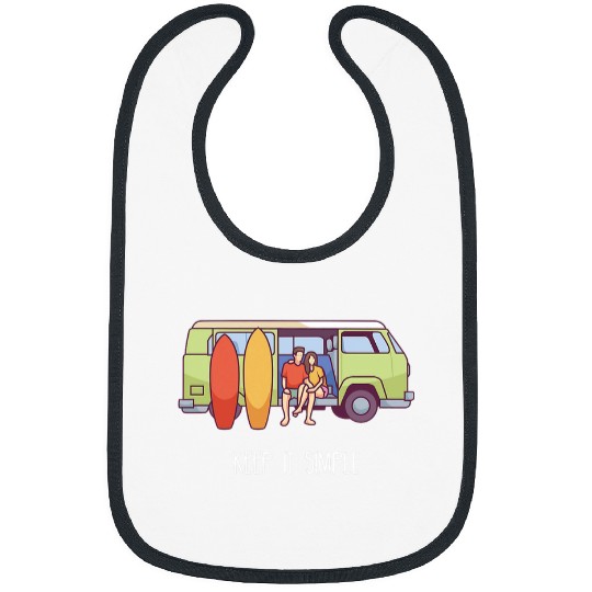 Keep It Simple I Camping Van Campsite Motif Bibs
