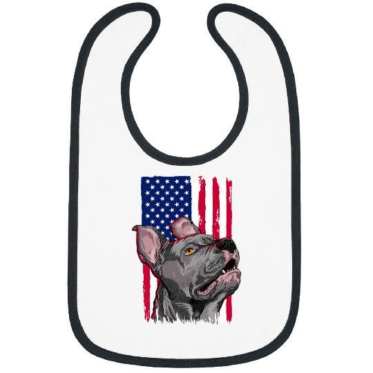 Discover Pit bull Terrier Dog Lovers American USA Flag Bibs