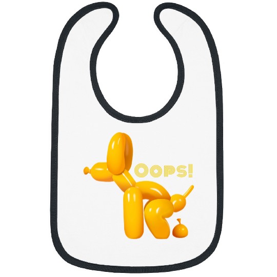 Oops Pop Art Balloon Dog Pooping Bibs