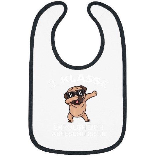 Kids 2  Class Dog Pug School Child Second Class Primary School Bibs