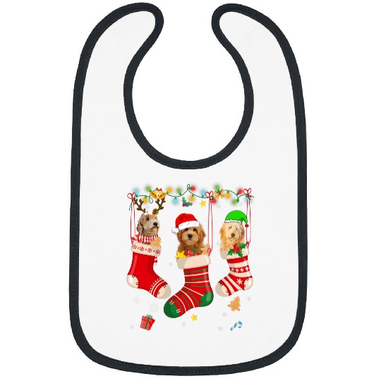 Dog Goldendoodle Christmas Lights Shirt Funny Xmas Dog Lover Bibs