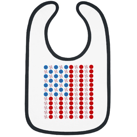 Discover Baseball USA Flag American Flag 1 Bibs