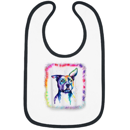 Pitbull Terrier Dog Dad Mom Boy Girl Tie Dye Bleached 2 Bibs