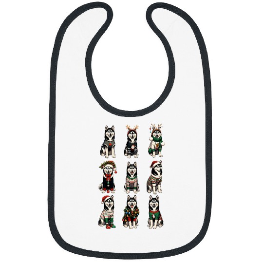 Santa Husky Collection Christmas Funny Cute Dogs Xmas Bibs
