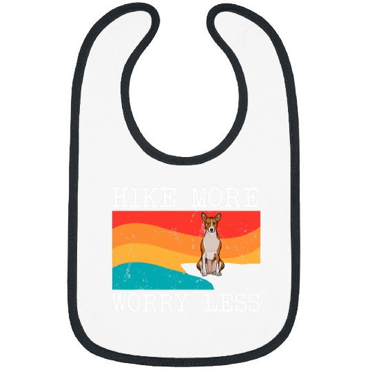 Hike More Worry Less Basenji Graphic Hiking Bibs
