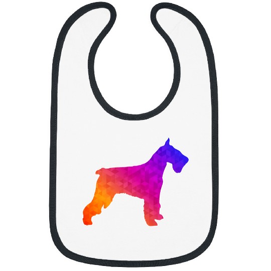 Schnauzer Art Low Poly Design Bibs