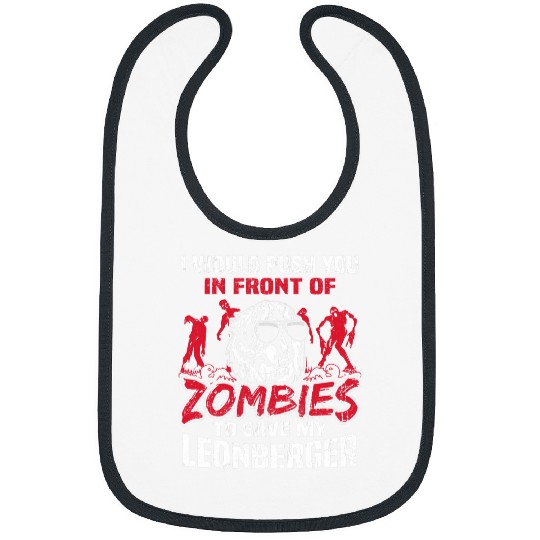 Save My Leonberger Dog From Zombies Funny Halloween Bibs