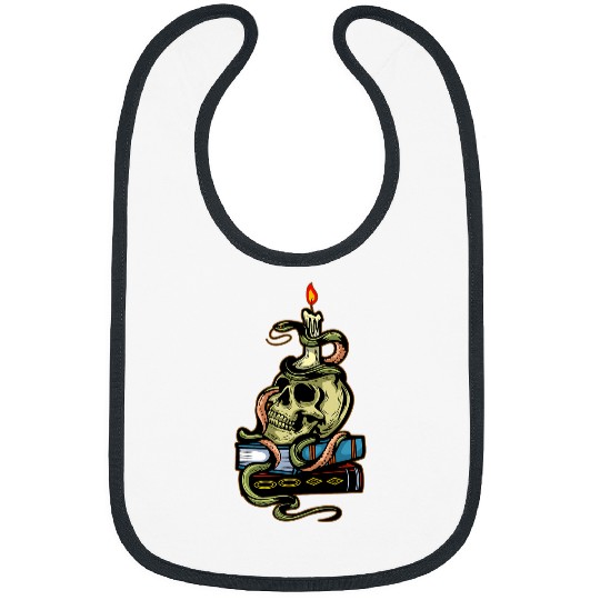 Snake and Skull Witchcraft Gothic Occult Horror Halloween Bibs