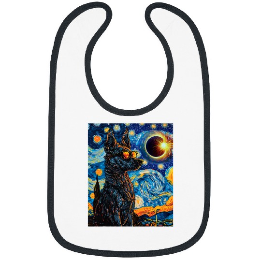 Total Solar Eclipse Blue Heeler Dog Bibs