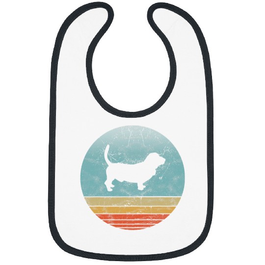 Retro Basset Hound Dog vintages Style Animal Dogs Breed Bibs