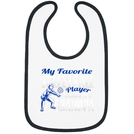 Volleyball Grandpa My Favorite Volleyball Player Grandpa Bibs