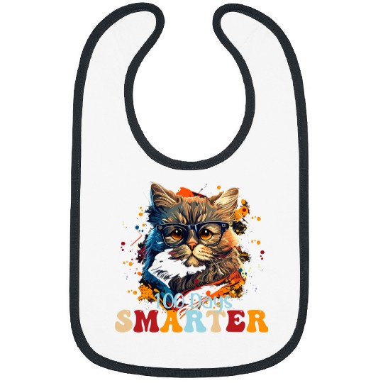 Discover 100 Days Smarter Cat 100 Days Of School Girls Student 1 Bibs