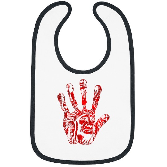 Native American Indigenous Red Hand Indian Blood Themed 9 Bibs