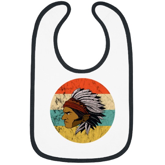 Native American Indigenous Leader Indian Chief Retro Vintage Bibs