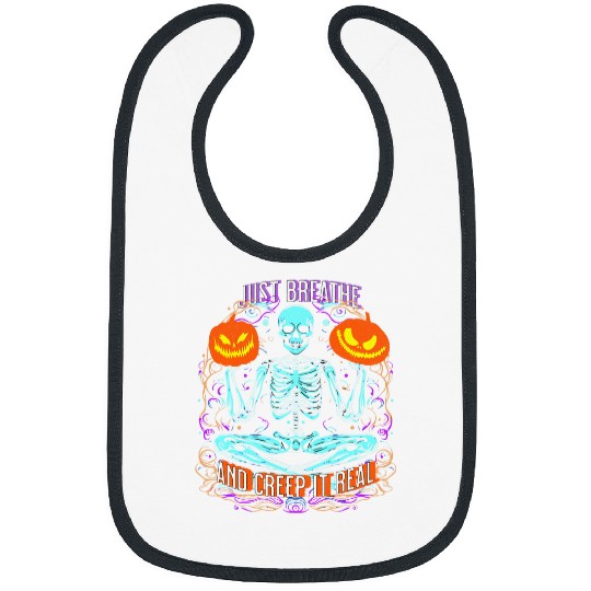 Skeletons Yoga Meditating Breathwork Halloween Funny Skull Bibs