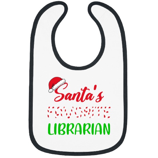 Santas Favorite Librarian Gift Funny Chritsmas Bibs