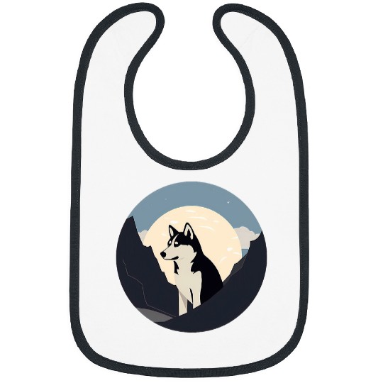 Siberian Husky Dog Minimal Love Dogs 8 Bibs