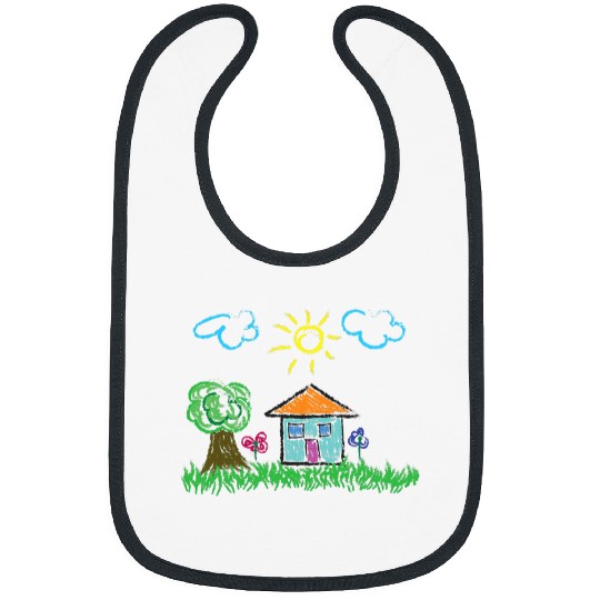 Stylish Children Drawing Sun Painting Clouds Kids Bibs