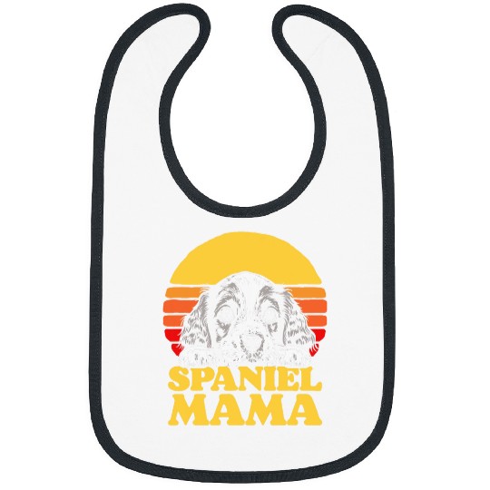 Spaniel Mama Cute English Cocker Spaniel Puppy Mom Retro Bibs